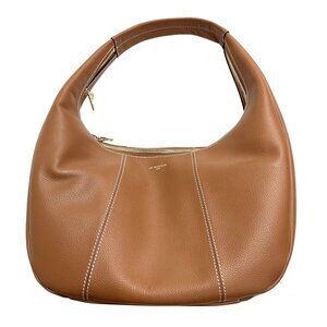 Le Tanneur Medium hobo Bag in Grained Leather Tan Brown